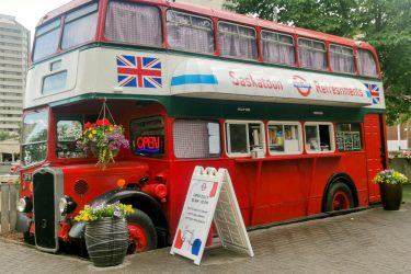 Double decker ice cream bus Saskatoon