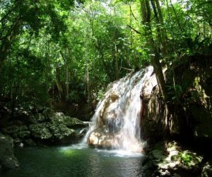 Finca El Paraiso, a thermal heated waterfall; Rio Dulce