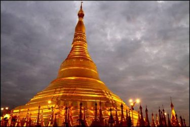 The Shwedagon Paya towards sunset in Yangon.