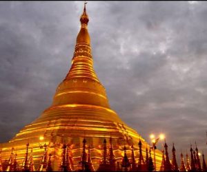 The Shwedagon Paya towards sunset in Yangon.