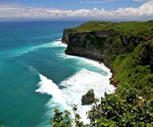view from Uluwatu Temple in Bali.